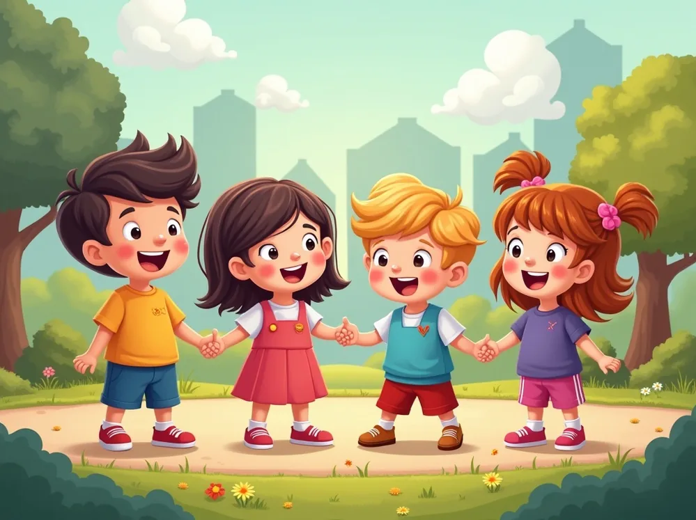 Vibrant and colorful language learning environment